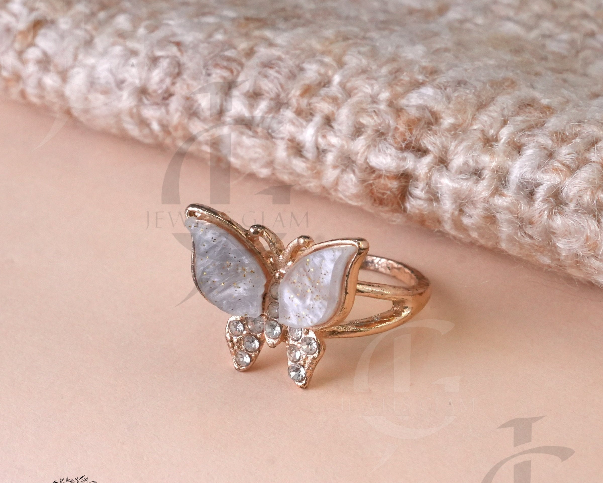 Stone Butterfly Rings