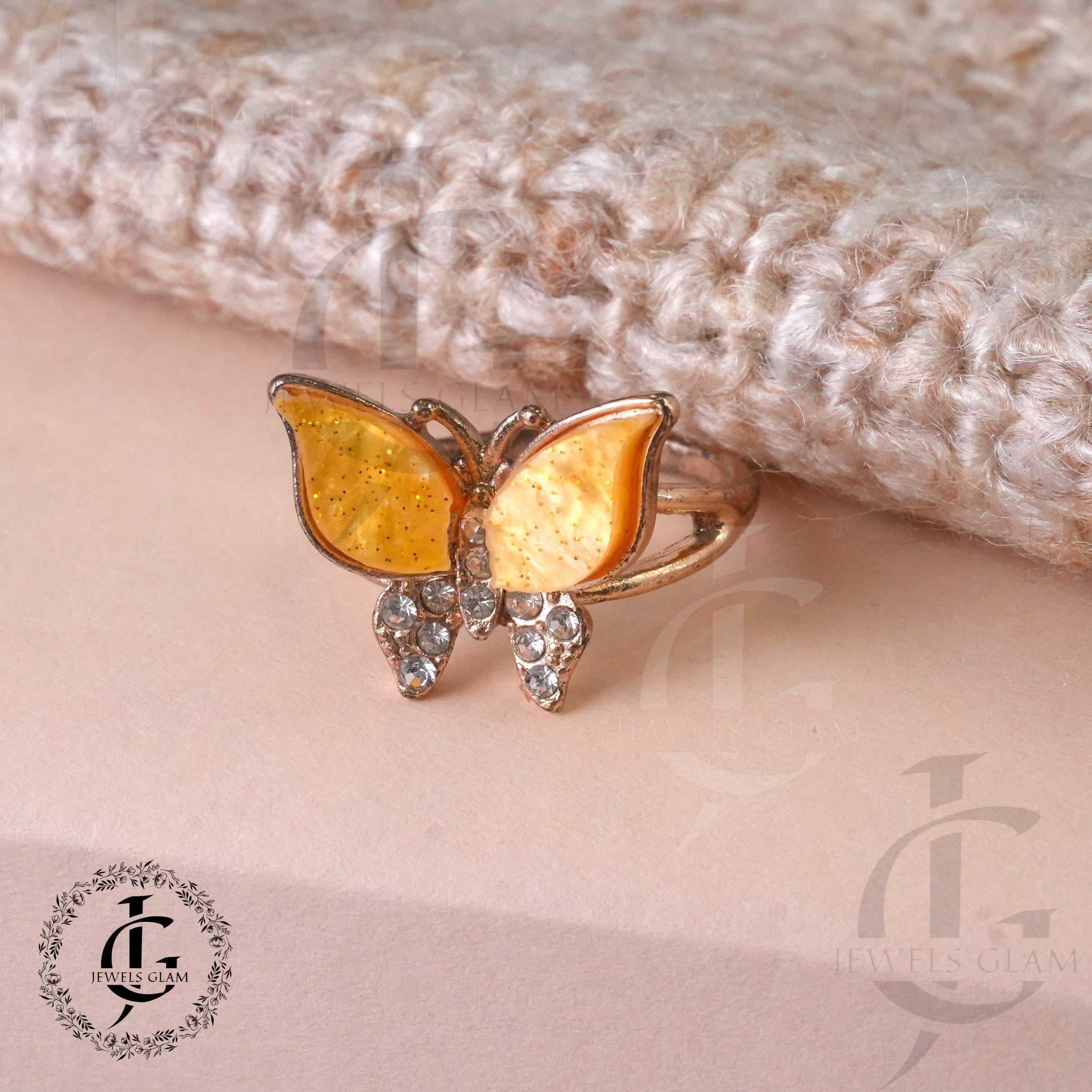 Stone Butterfly Rings