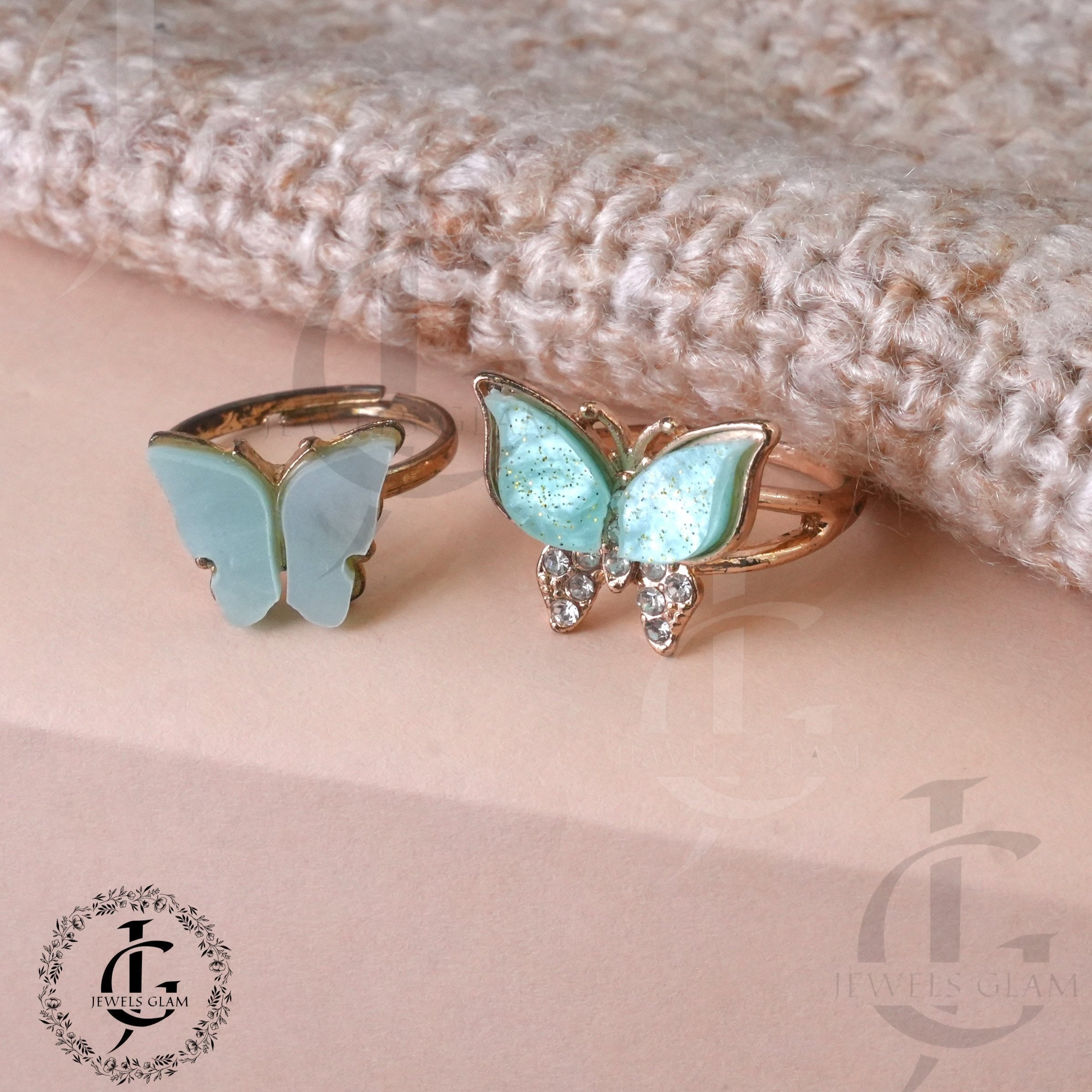 Stone Butterfly Rings