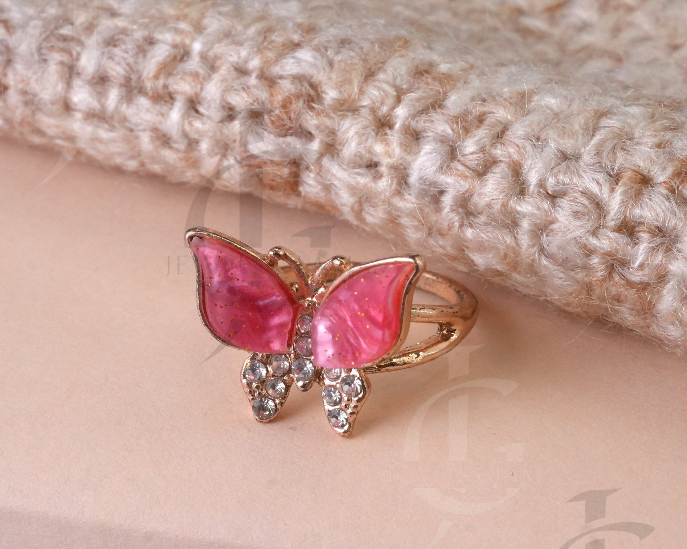 Stone Butterfly Rings