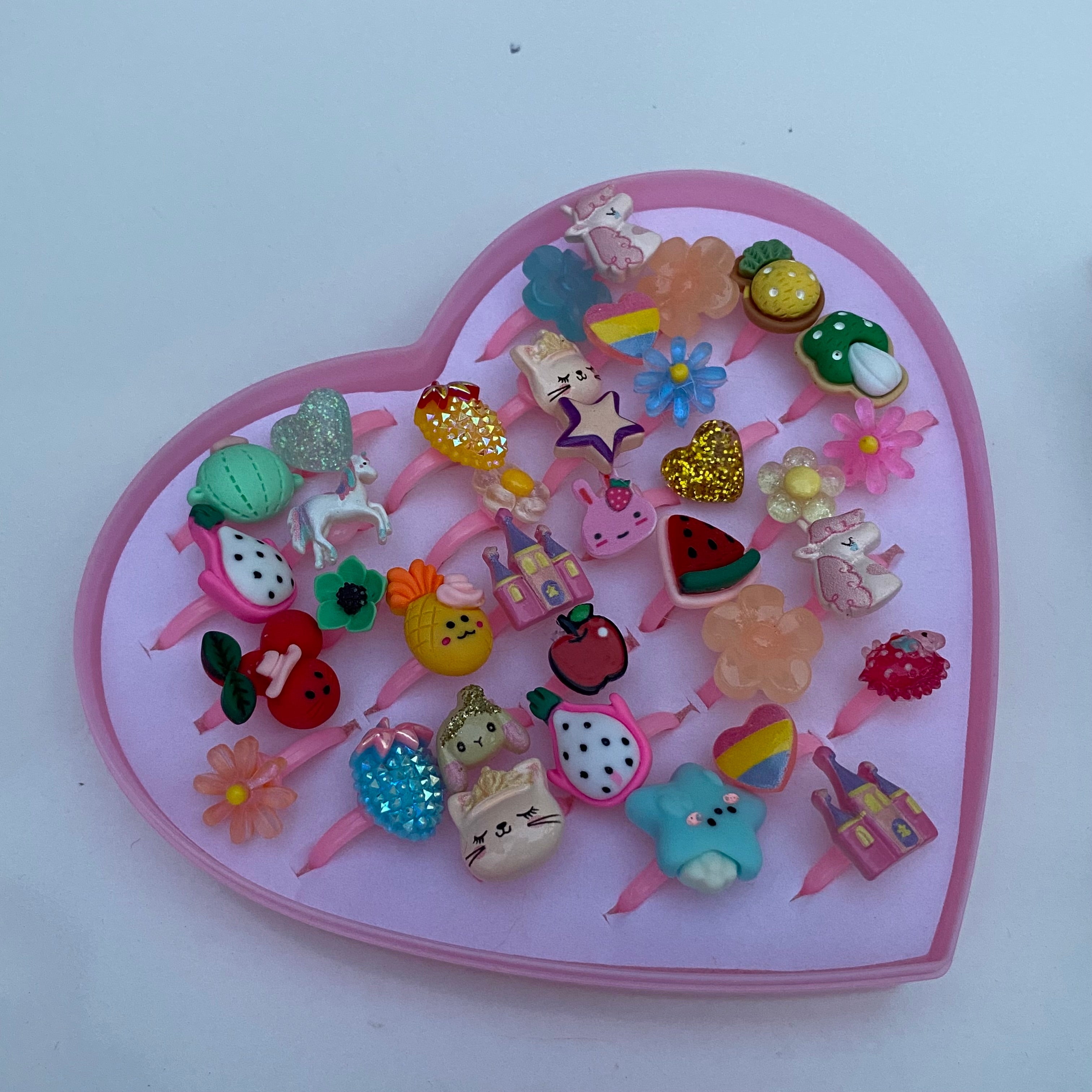 Heart-Themed Assorted Rings Box for Girls