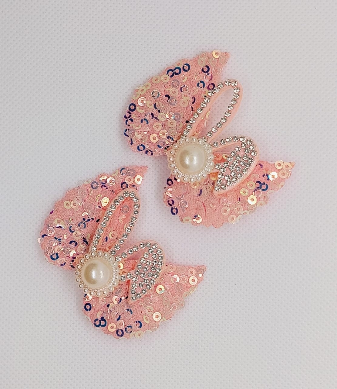 Glitter Sequin Bunny Ear Hair Clips (Pair)