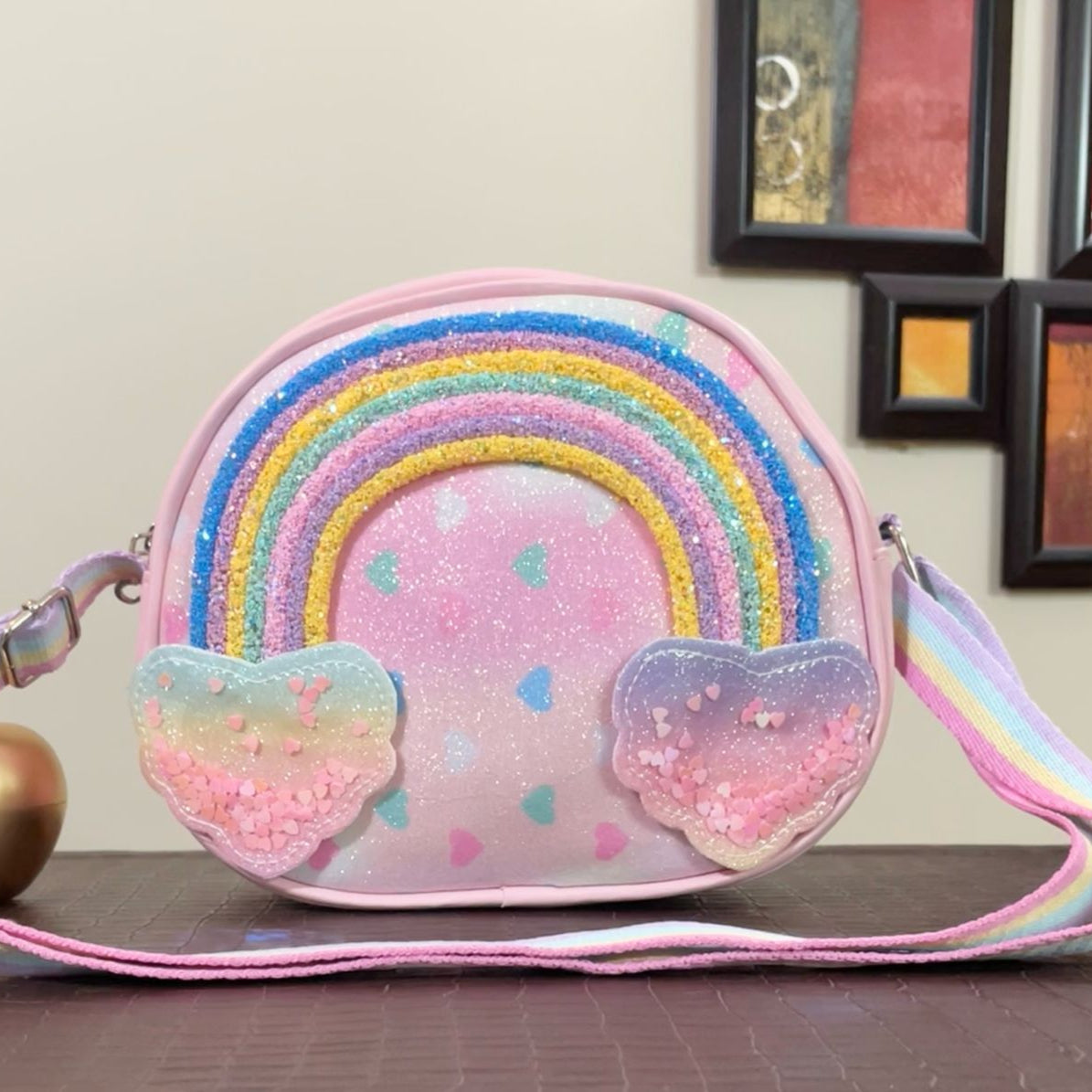 Little Girl Sparkling Rainbow Crossbody Shoulder Bag