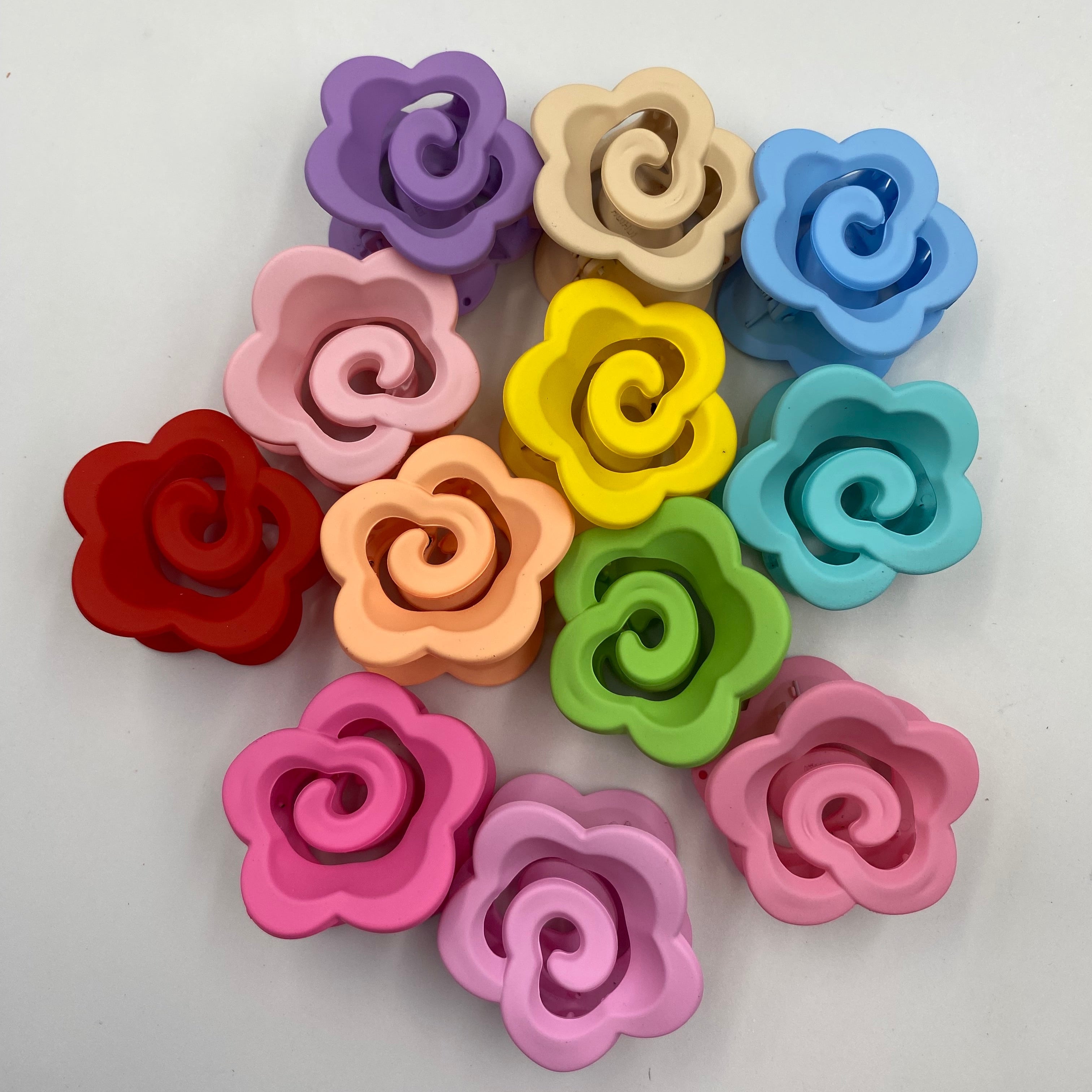 Vibrant Flower Hair Claw Clips