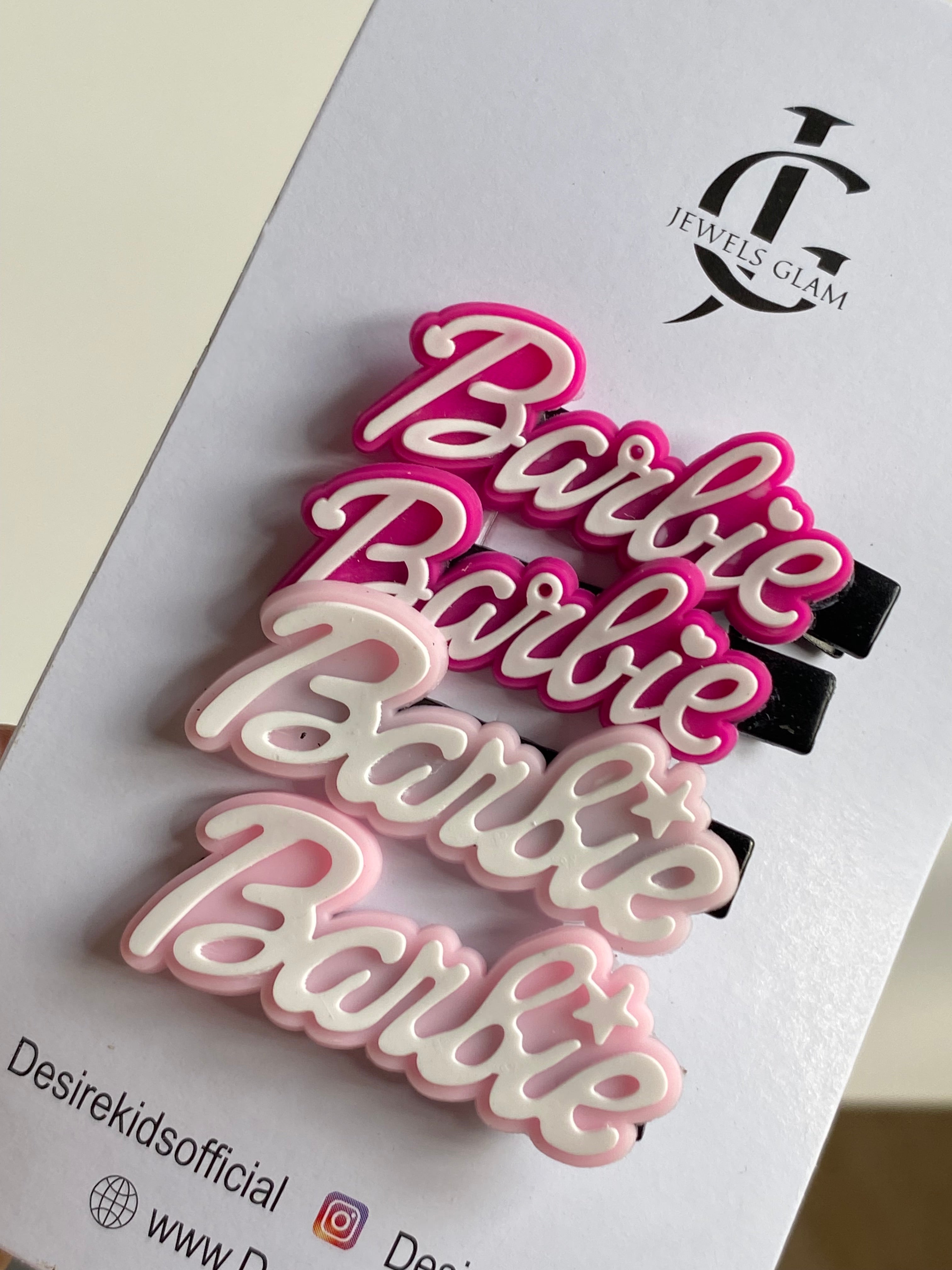 Barbie Logo Hair Clip Set – Multicolor Collection