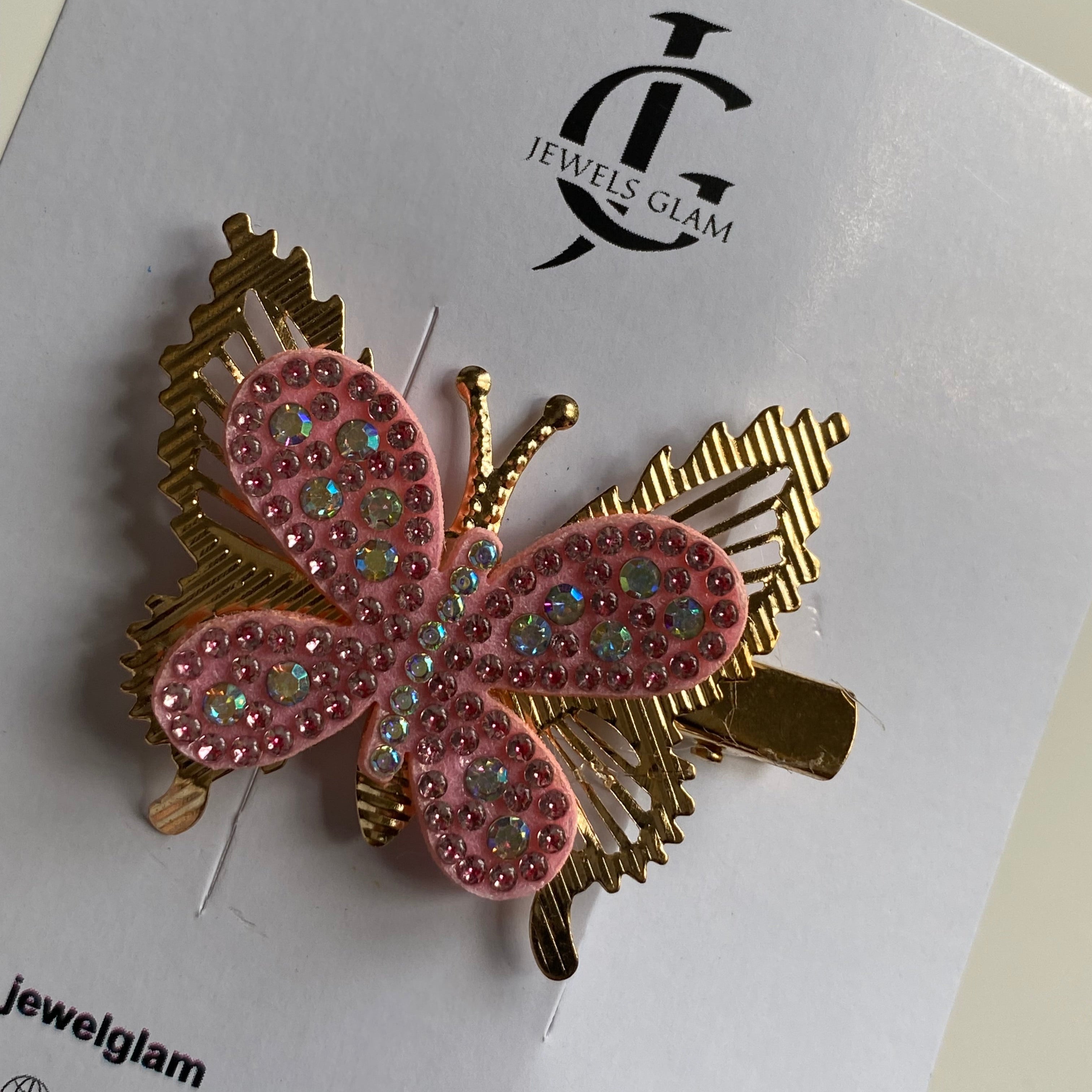 Sparkling Gold Butterfly Hair Clip