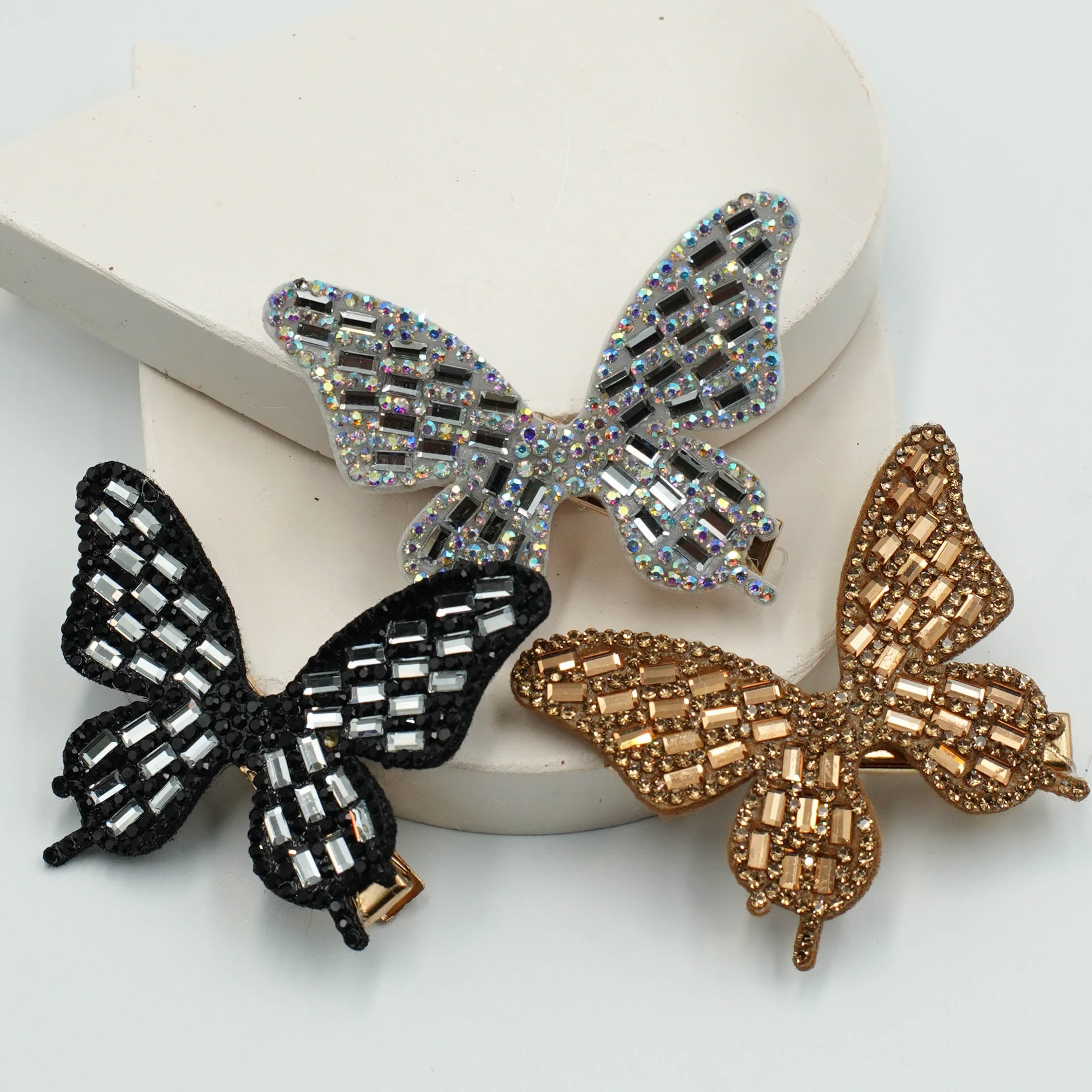 Luxe Rhinestone Butterfly Hair Clips