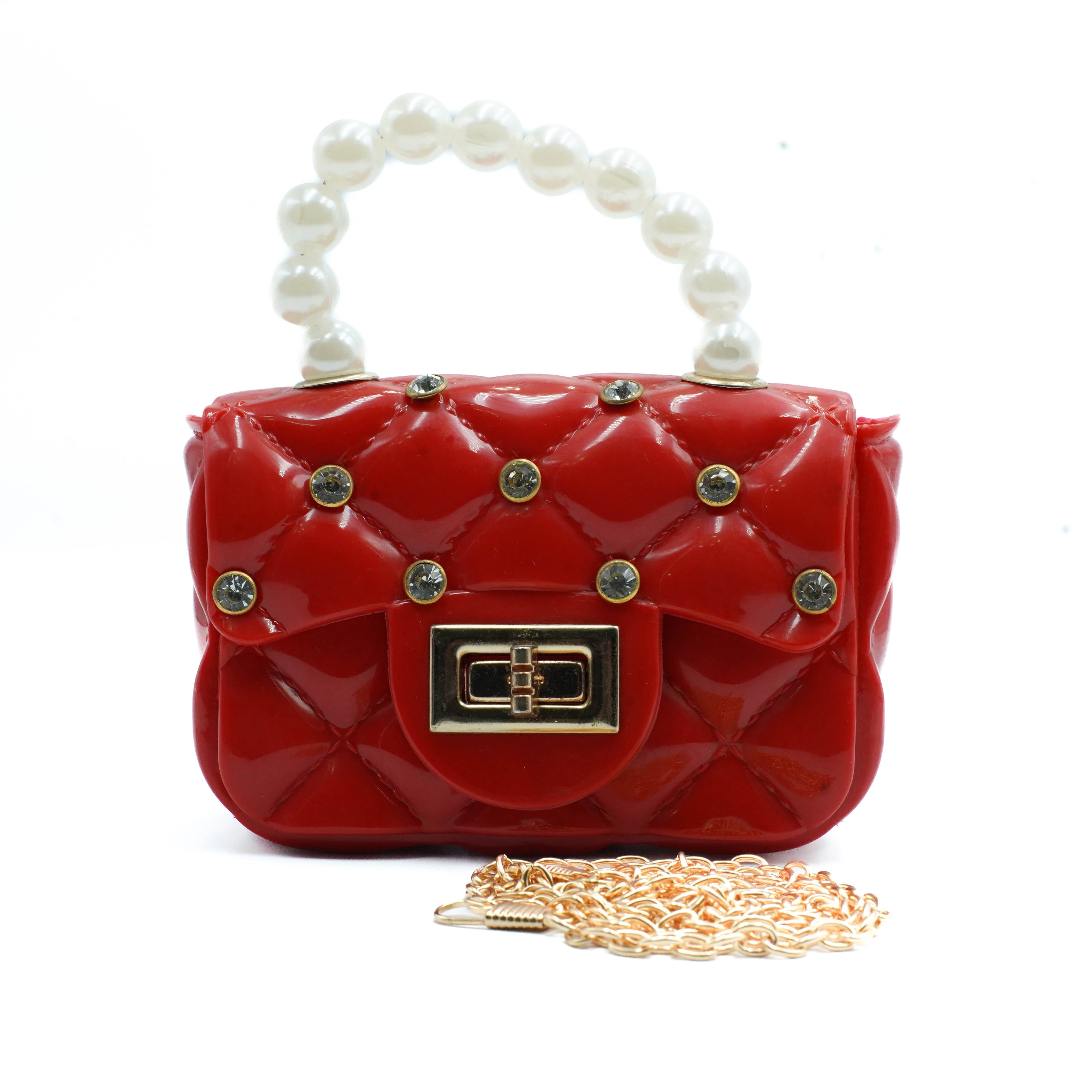 Pearl Puff Purse Red