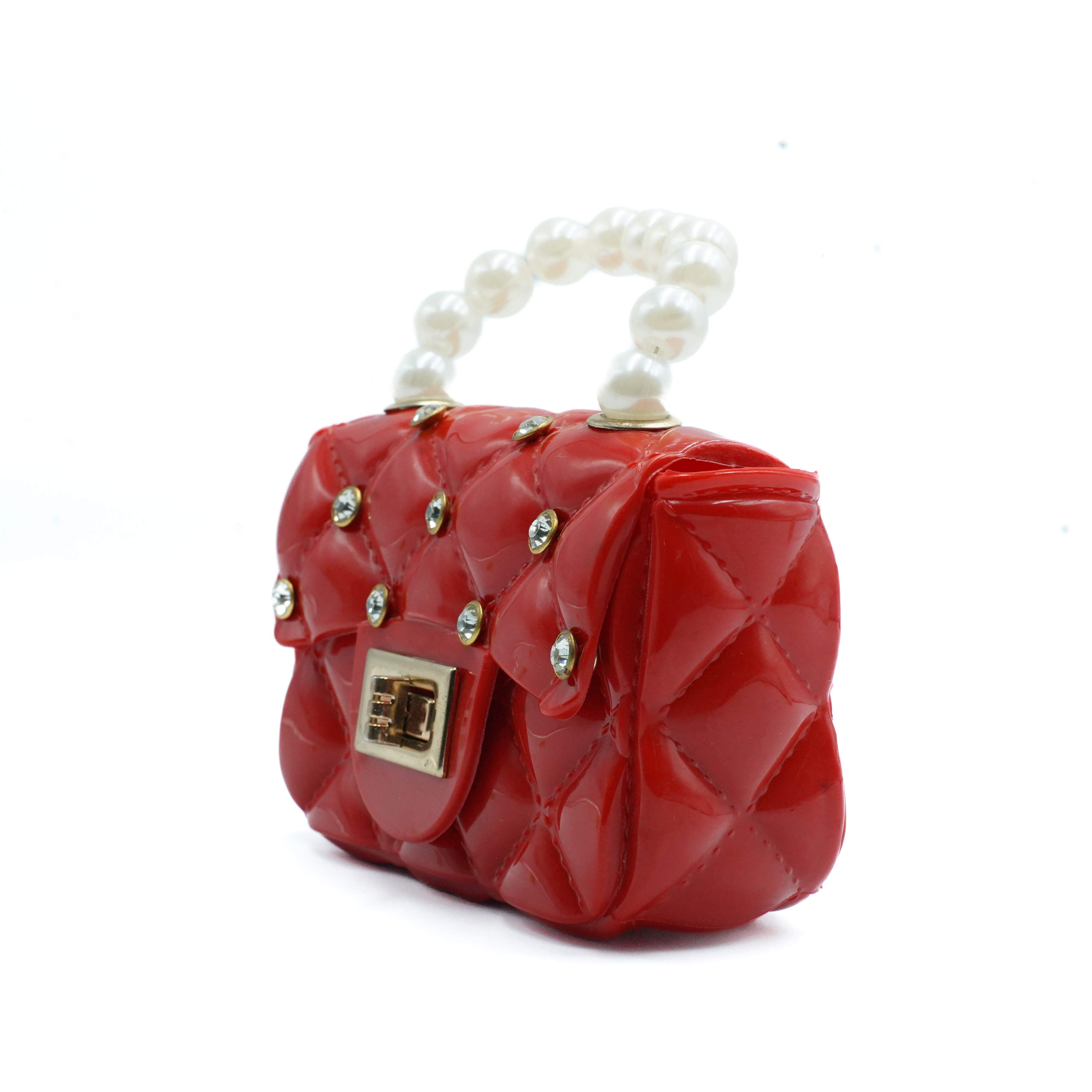 Pearl Puff Purse Red