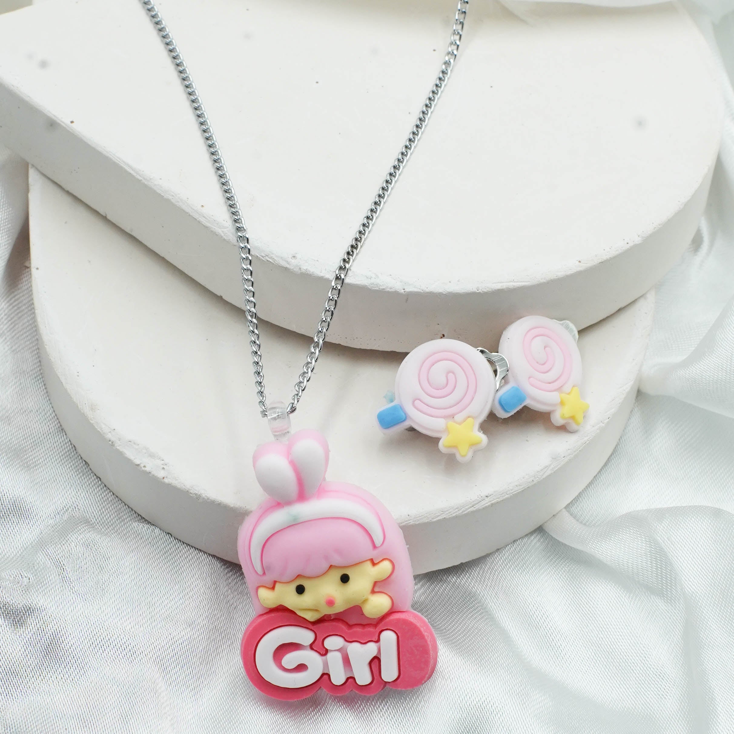 Sweet Bunny & Lollipop Jewelry Set for Girls