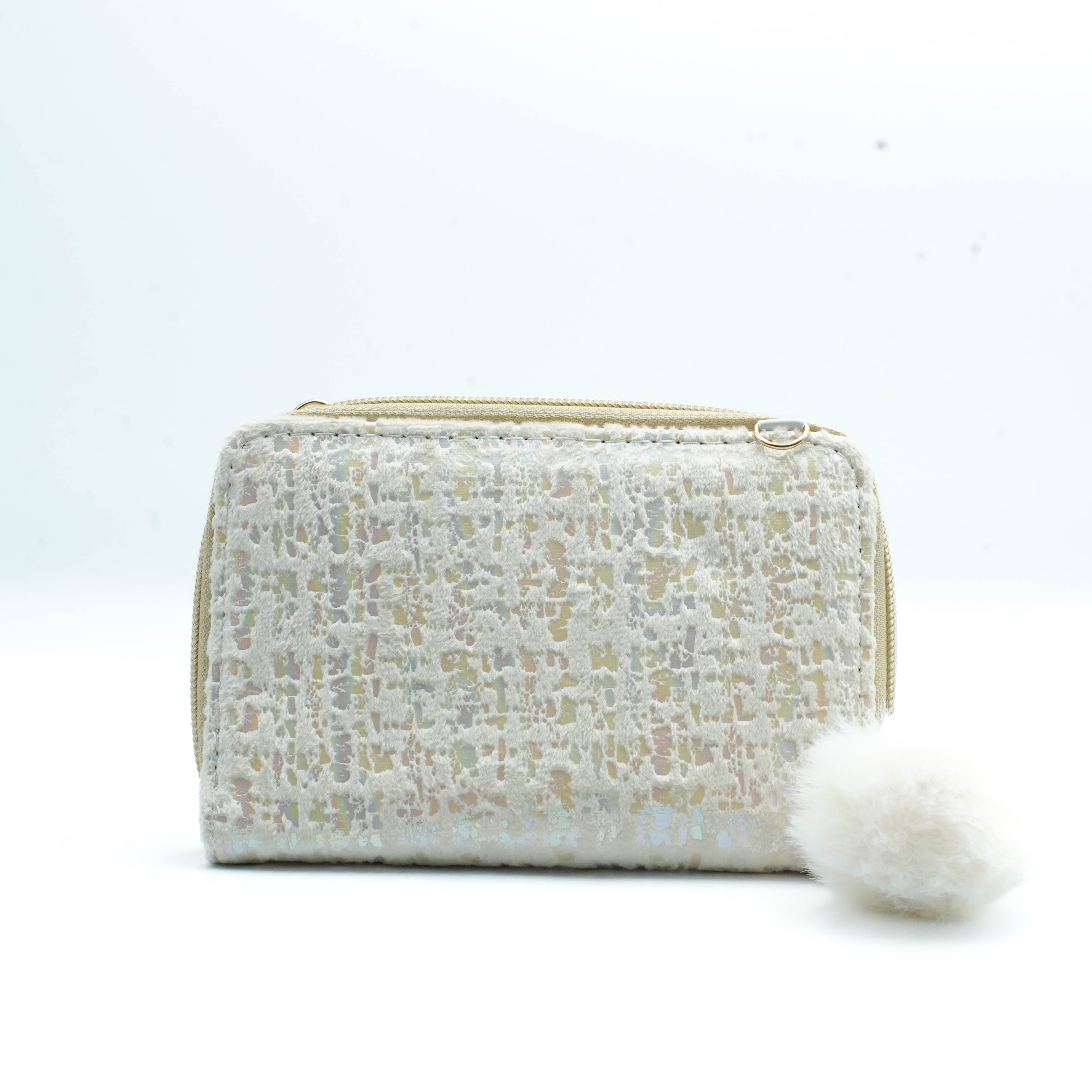 Kitten Purse Gold White