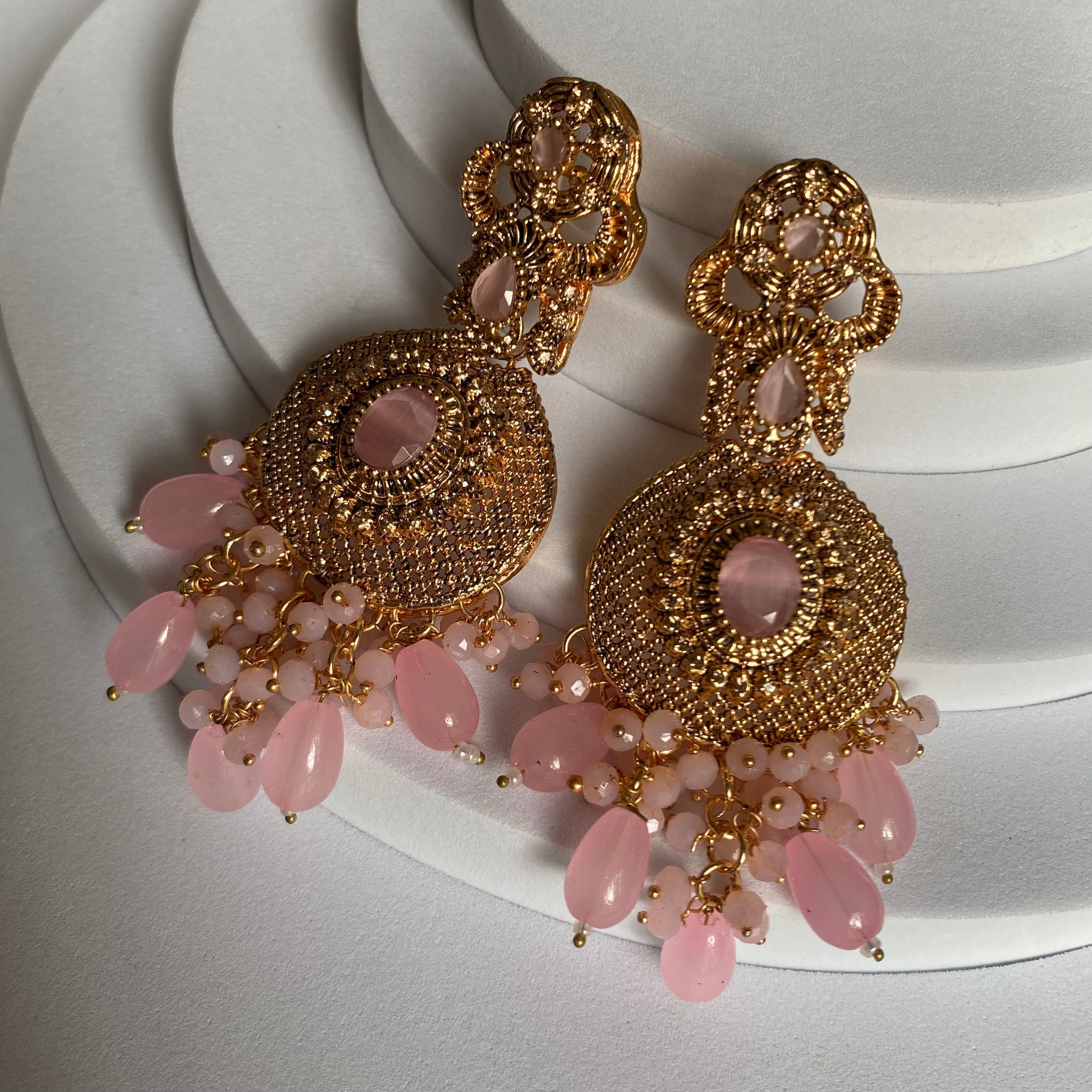 Blush Pink Chandbali Earrings