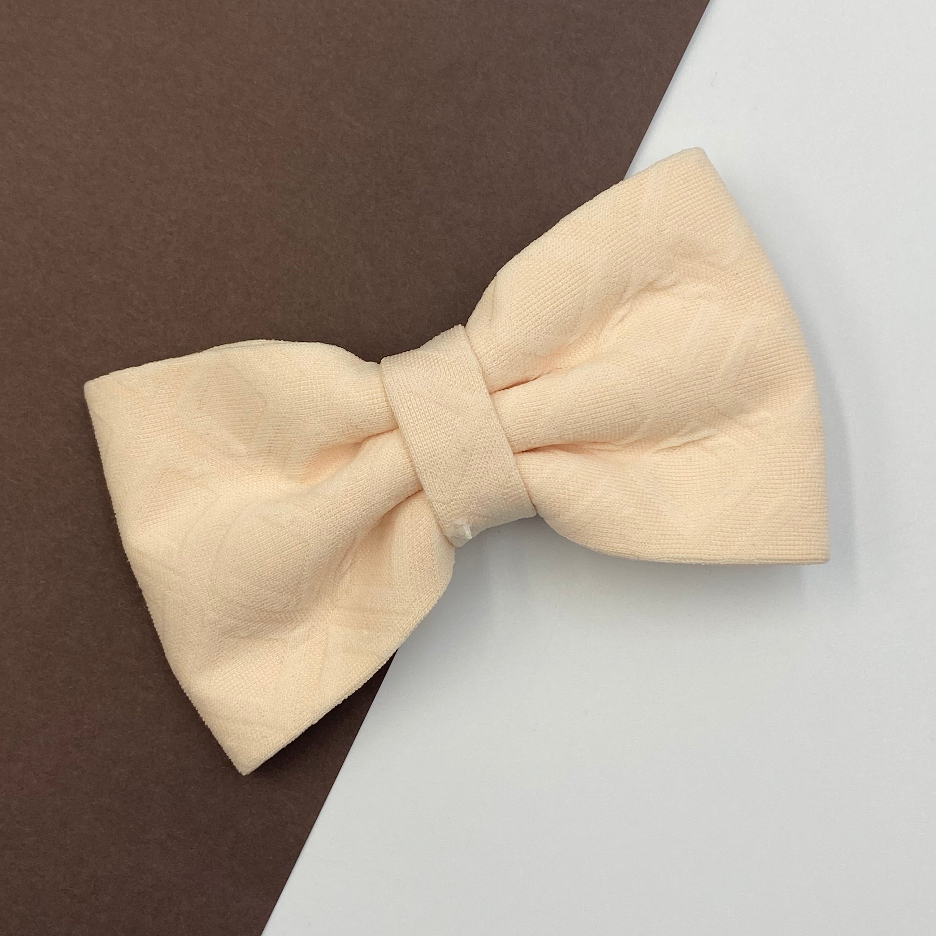 Textured Fabric Bow Hair Clip pins