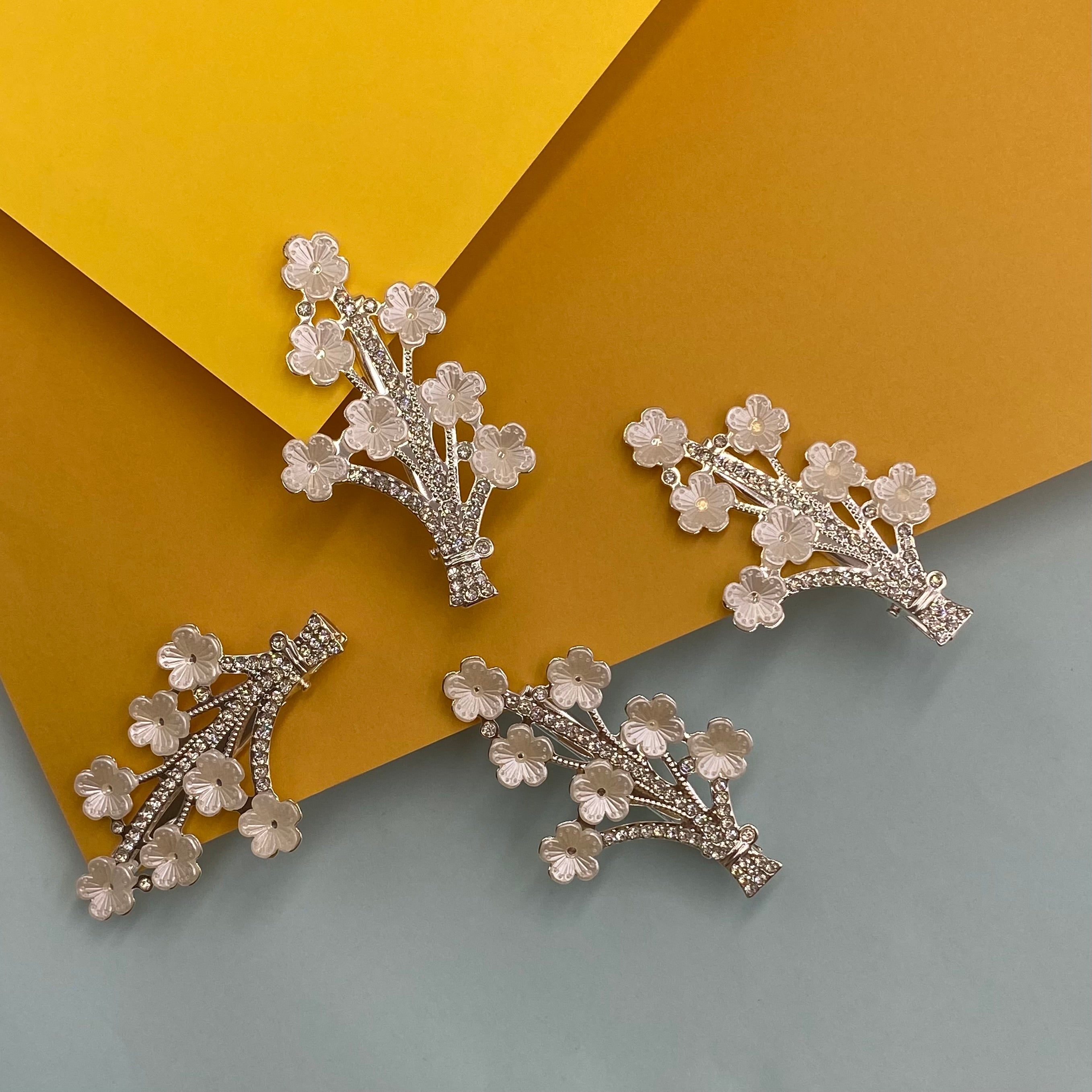 Floral Crystal Branch Hair Clip 1 Pc