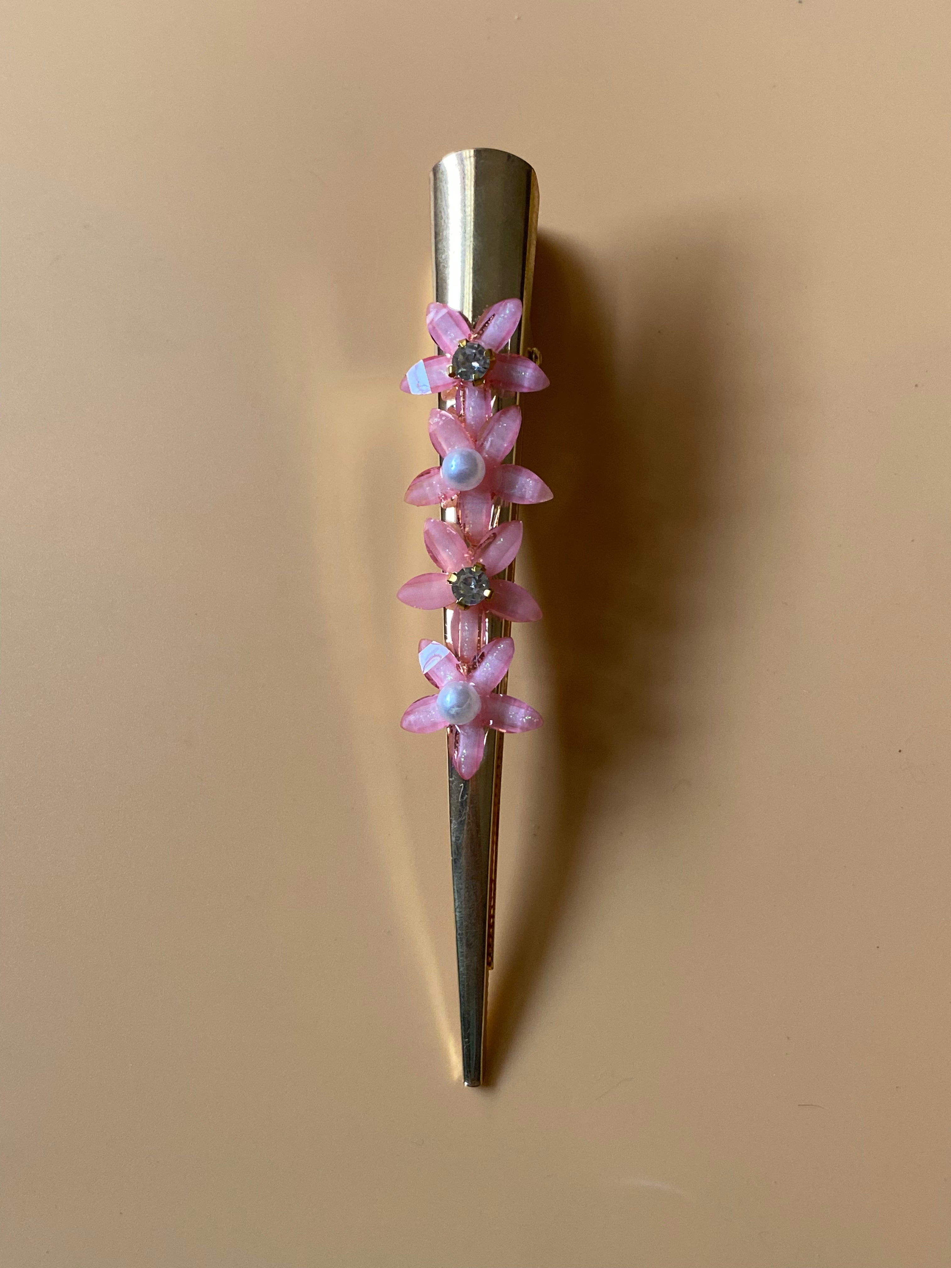 Elegant Floral Pearl Hair Pins