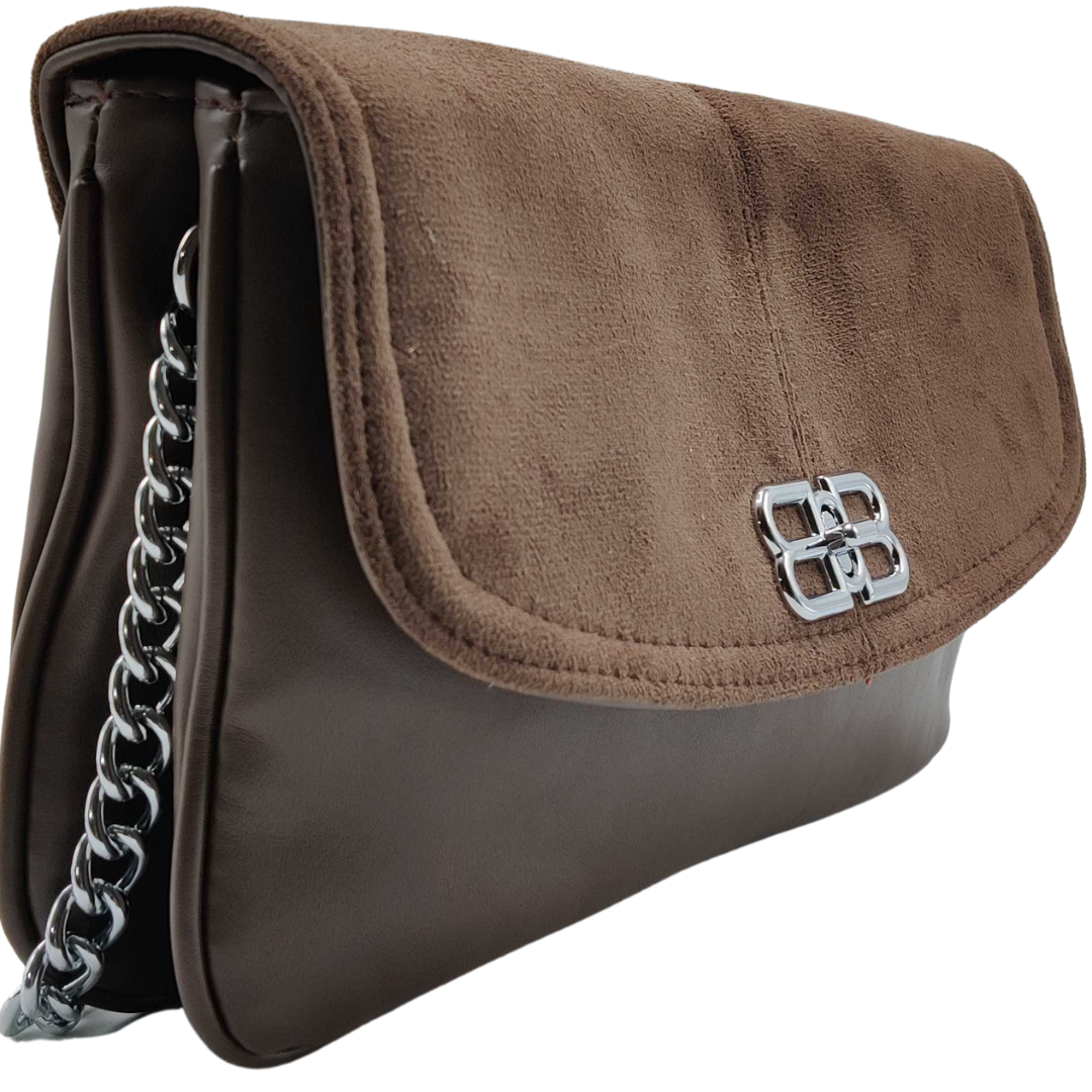 Women Crossbody Bag Designed With Velvet