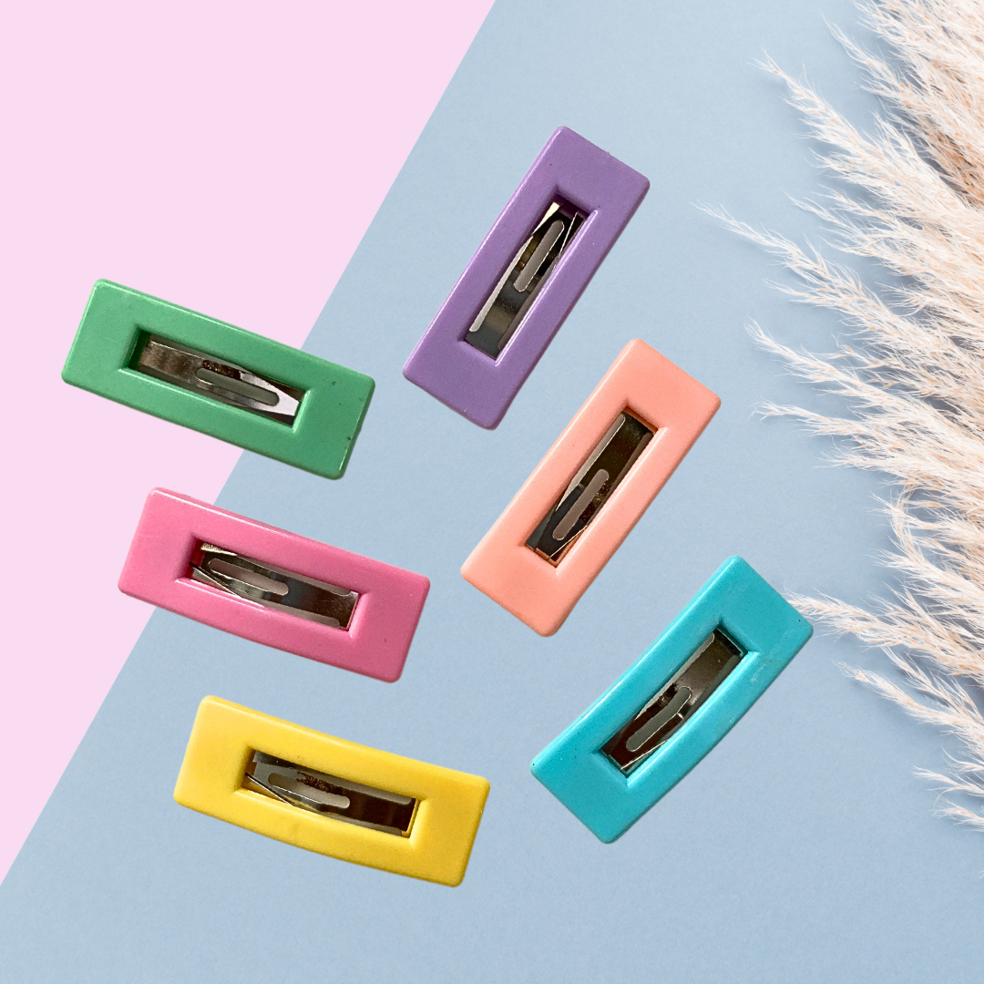 Minimalist Rectangular Hair Clips Set