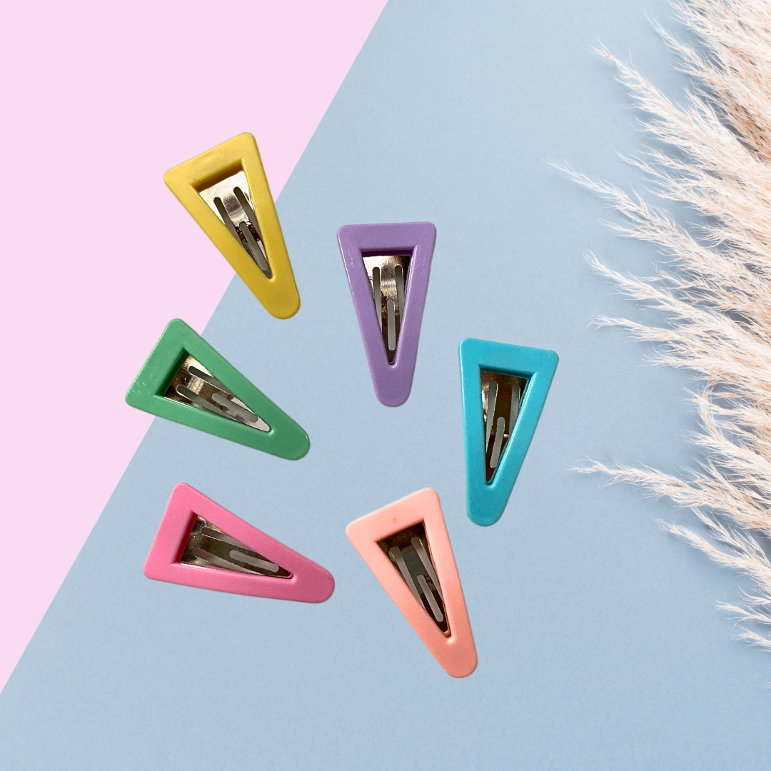 Vibrant Triangle Hair Clips Set