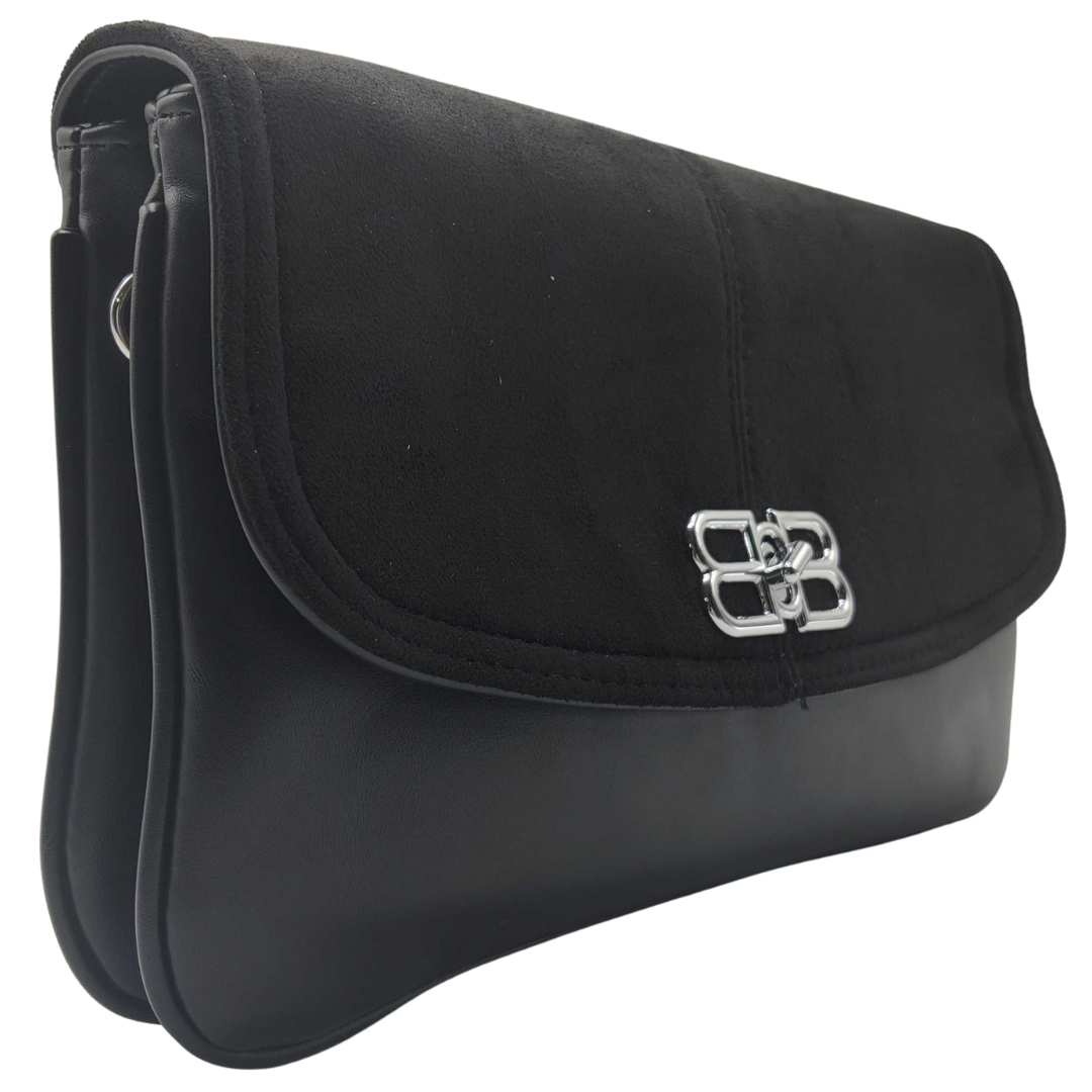 women velvet Crossbody Bag Black:)