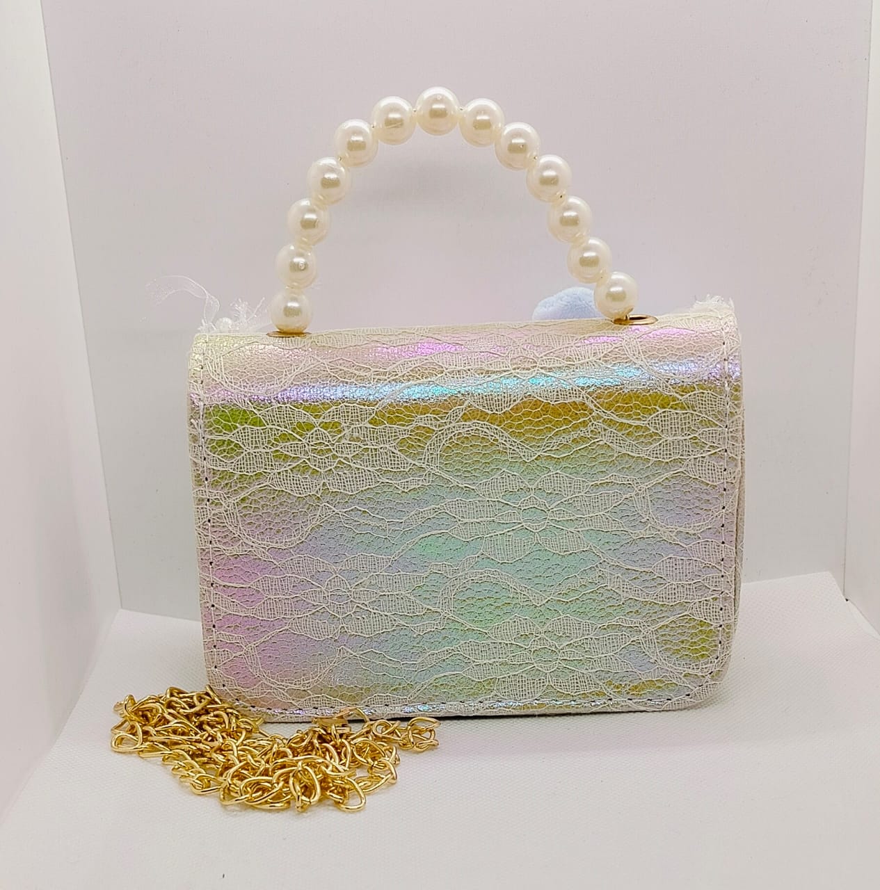 Cute Girl Purse White Gold