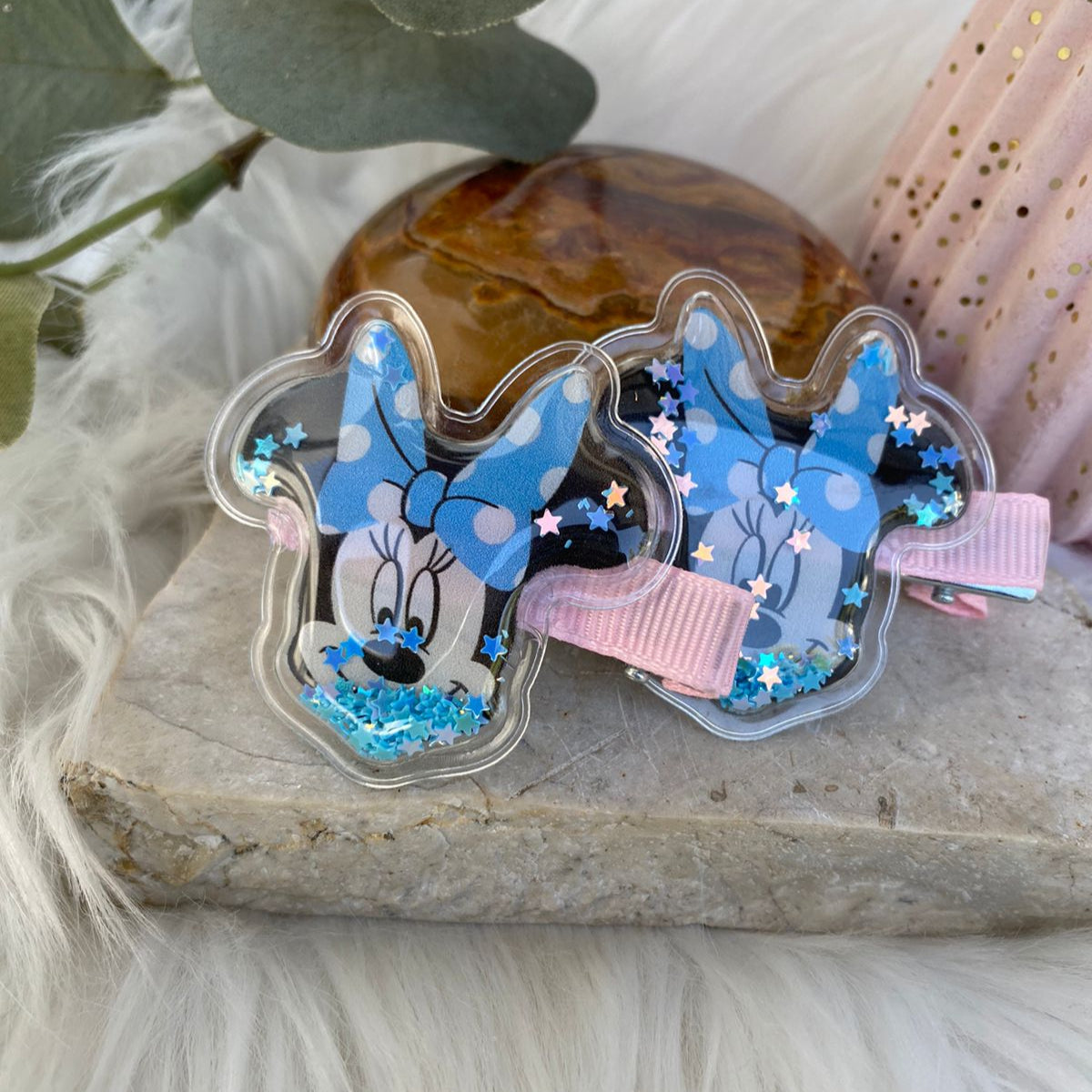 Glittery Mickey Mouse Hair Clips