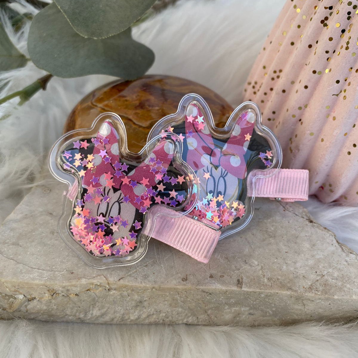 Glittery Mickey Mouse Hair Clips