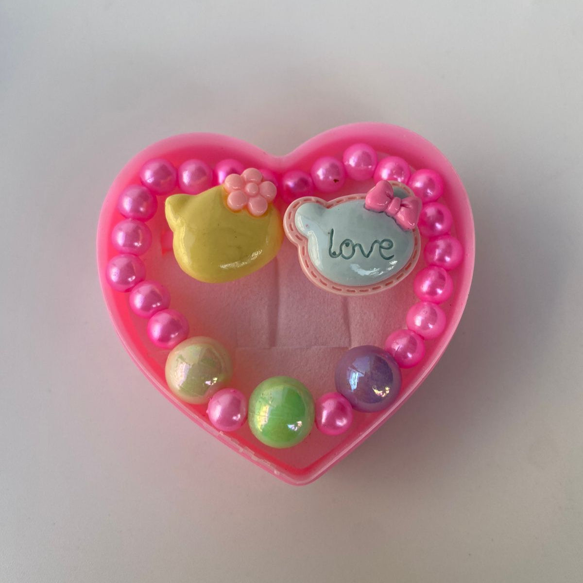 Heart-Shaped Bracelet & Rings Gift Set for Kids