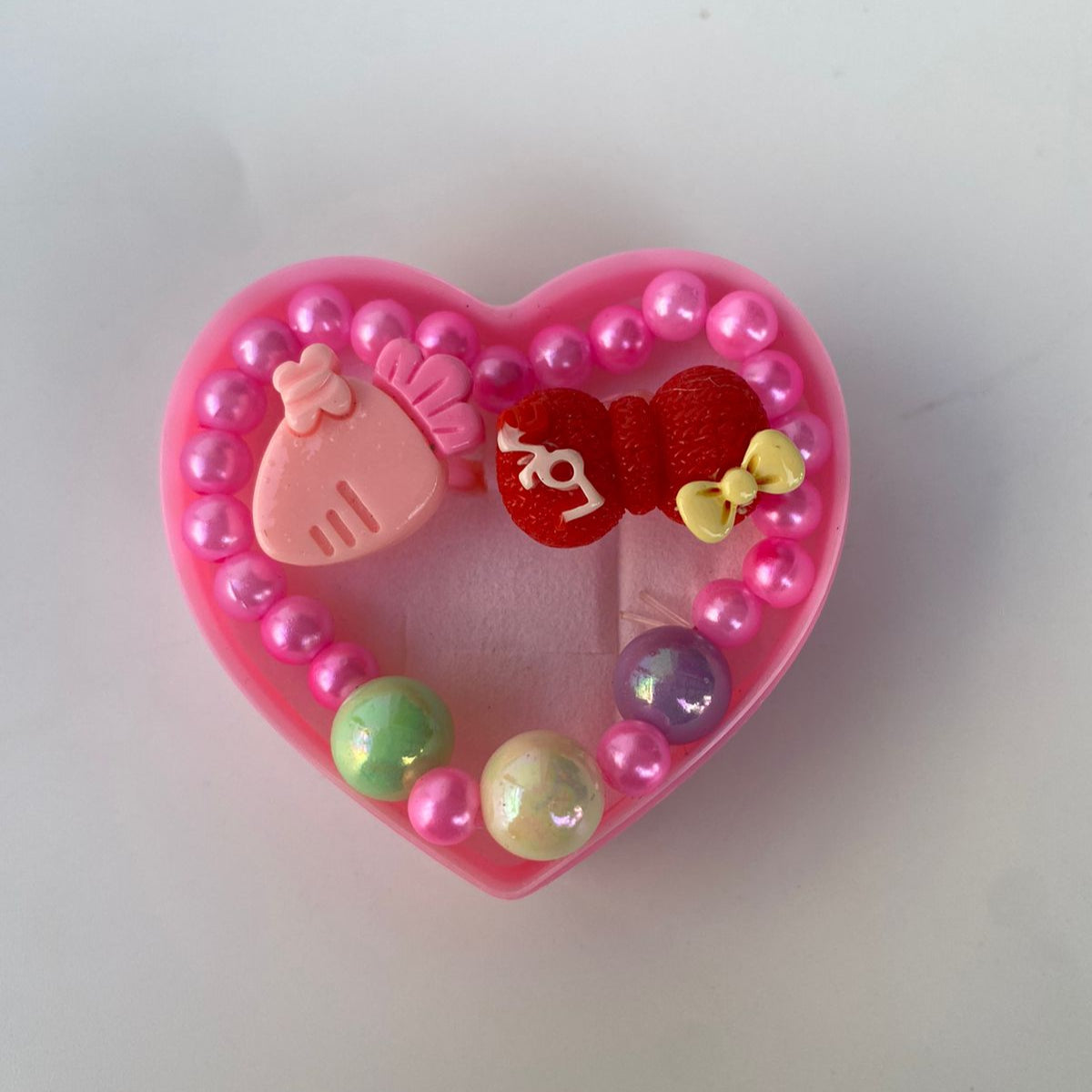 eart-Shaped Bracelet & Ring Set – Perfect Gift for Little Fashionistas