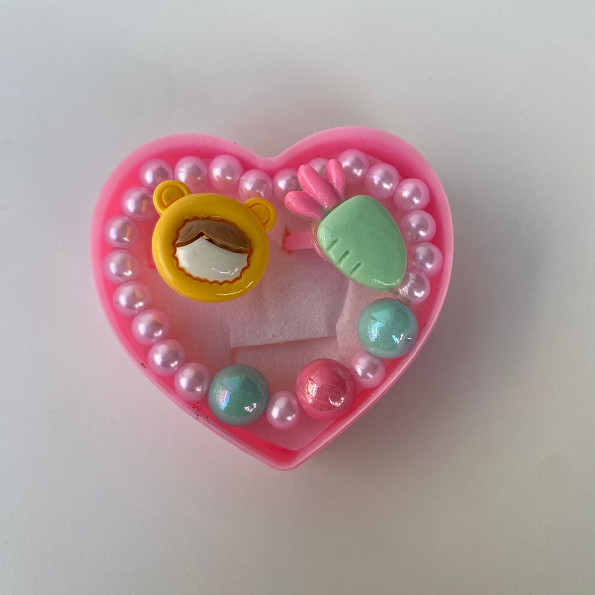 Kids' Heart Box Bracelet & Rings Set – Fun & Adorable Accessories