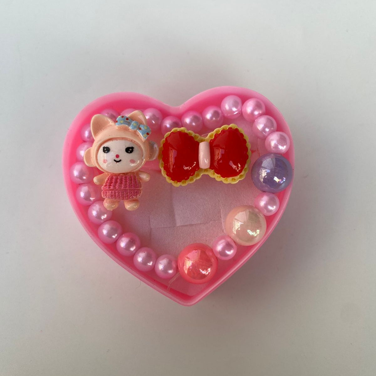 Adorable Heart-Shaped Bracelet & Rings Set for Kids