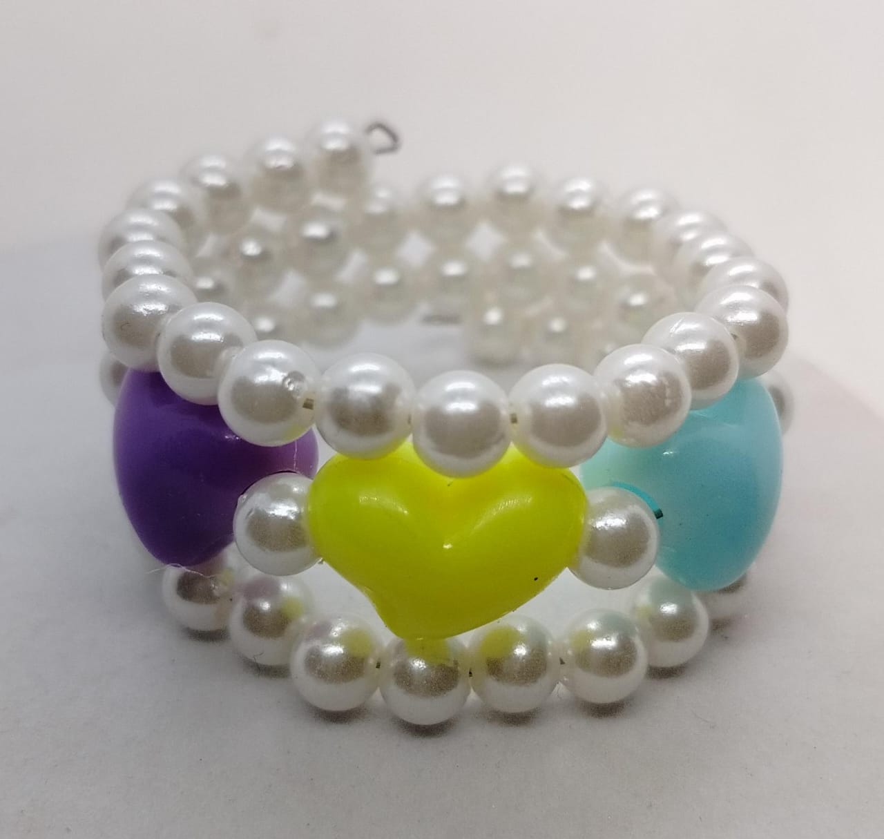 Colorful Heart Pearl Bracelets for Little Girls