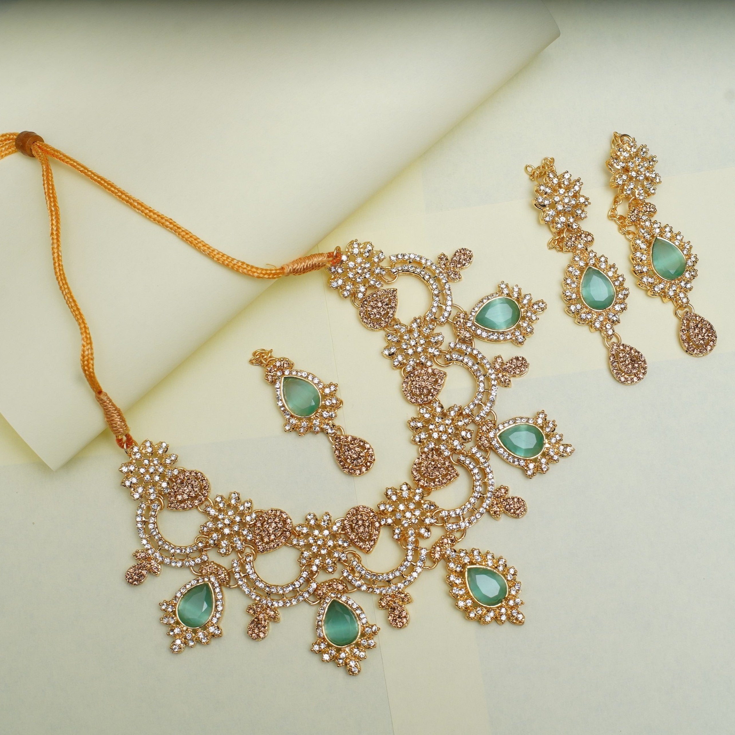 Green Elegance Crystal Jewelry Set