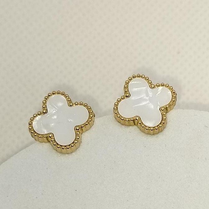 White Clover Stud Earrings