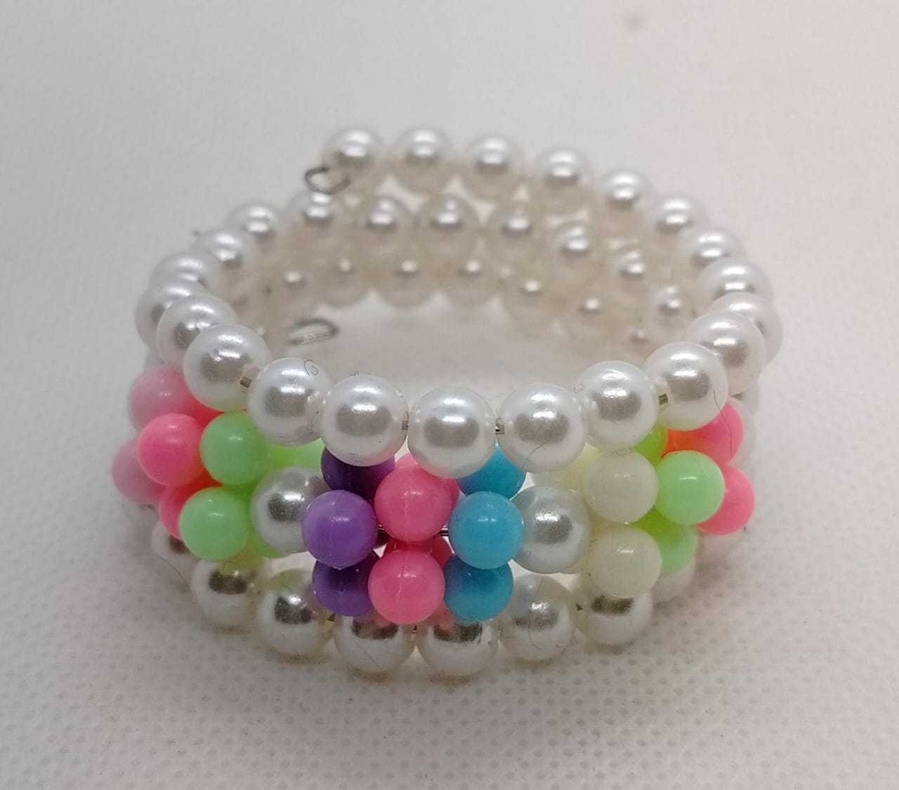 Colorful Heart Pearl Bracelets for Little Girls