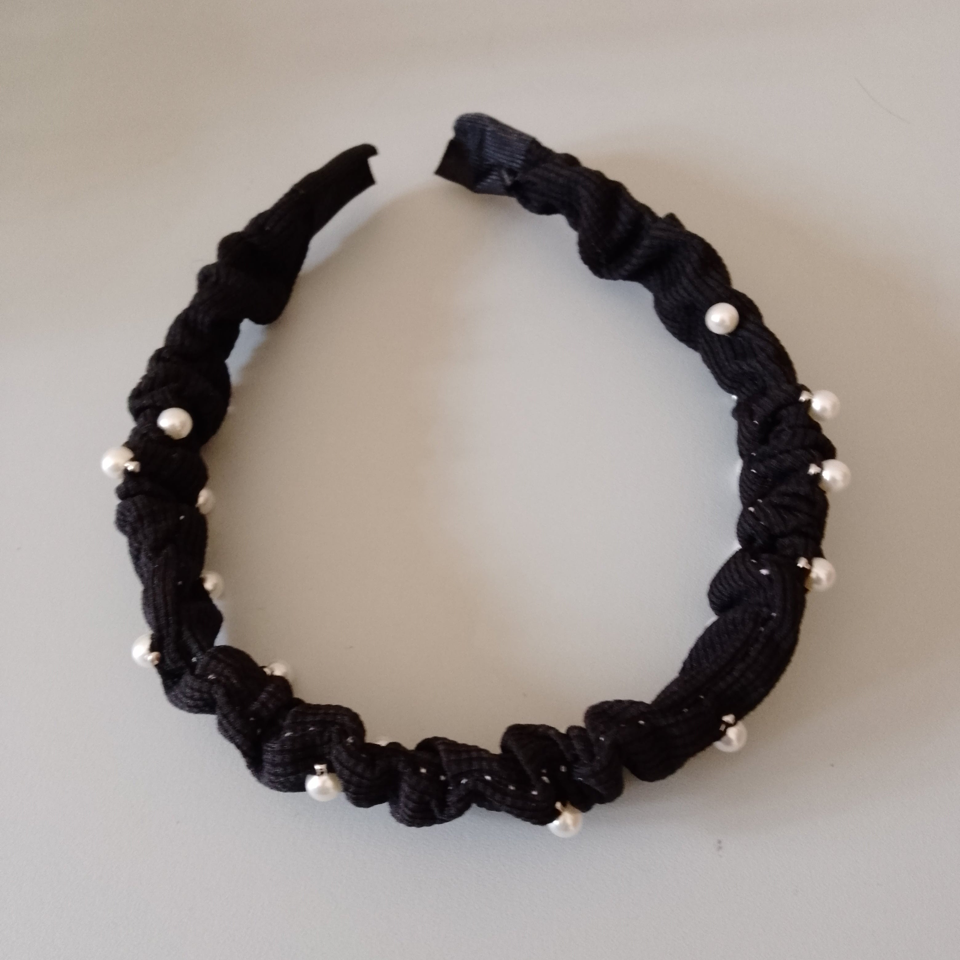Velvet Pearl-Embellished Hairbands