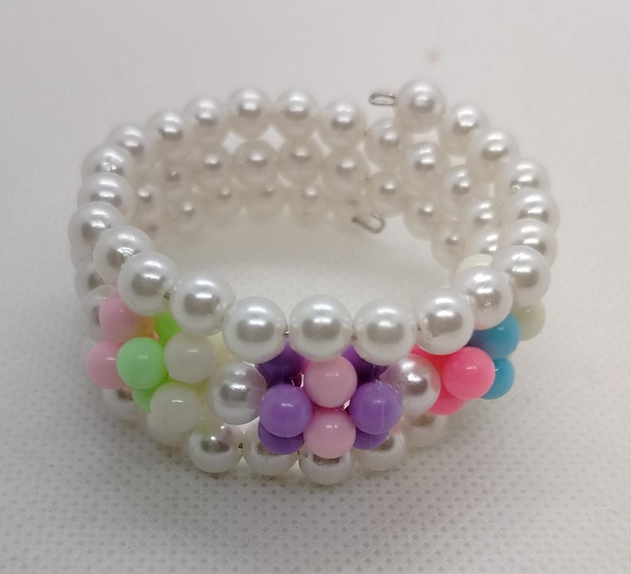 Colorful Heart Pearl Bracelets for Little Girls