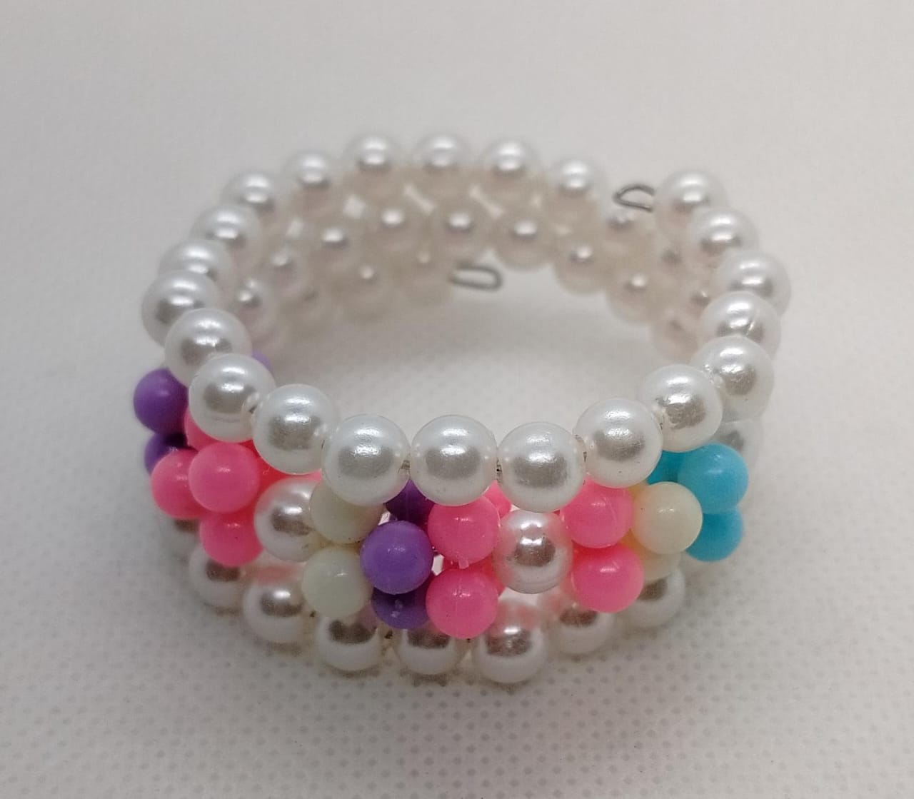 Colorful Heart Pearl Bracelets for Little Girls