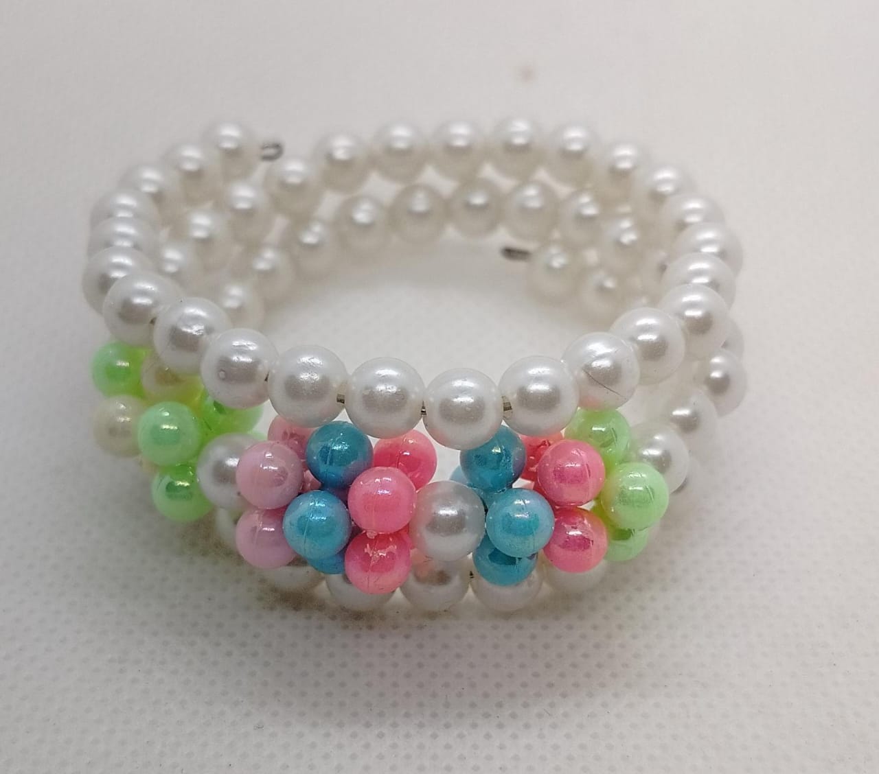 Colorful Heart Pearl Bracelets for Little Girls