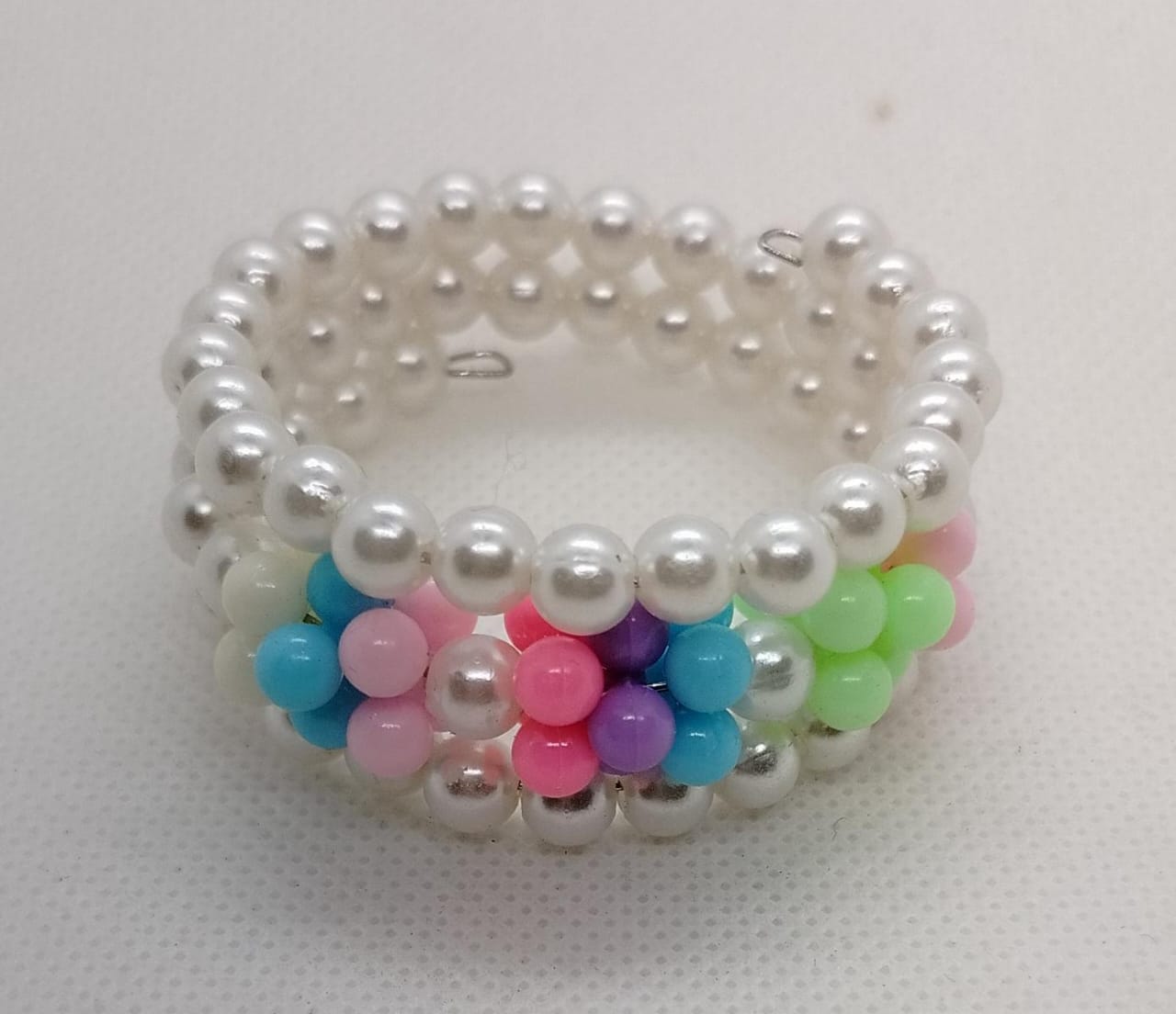 Colorful Heart Pearl Bracelets for Little Girls